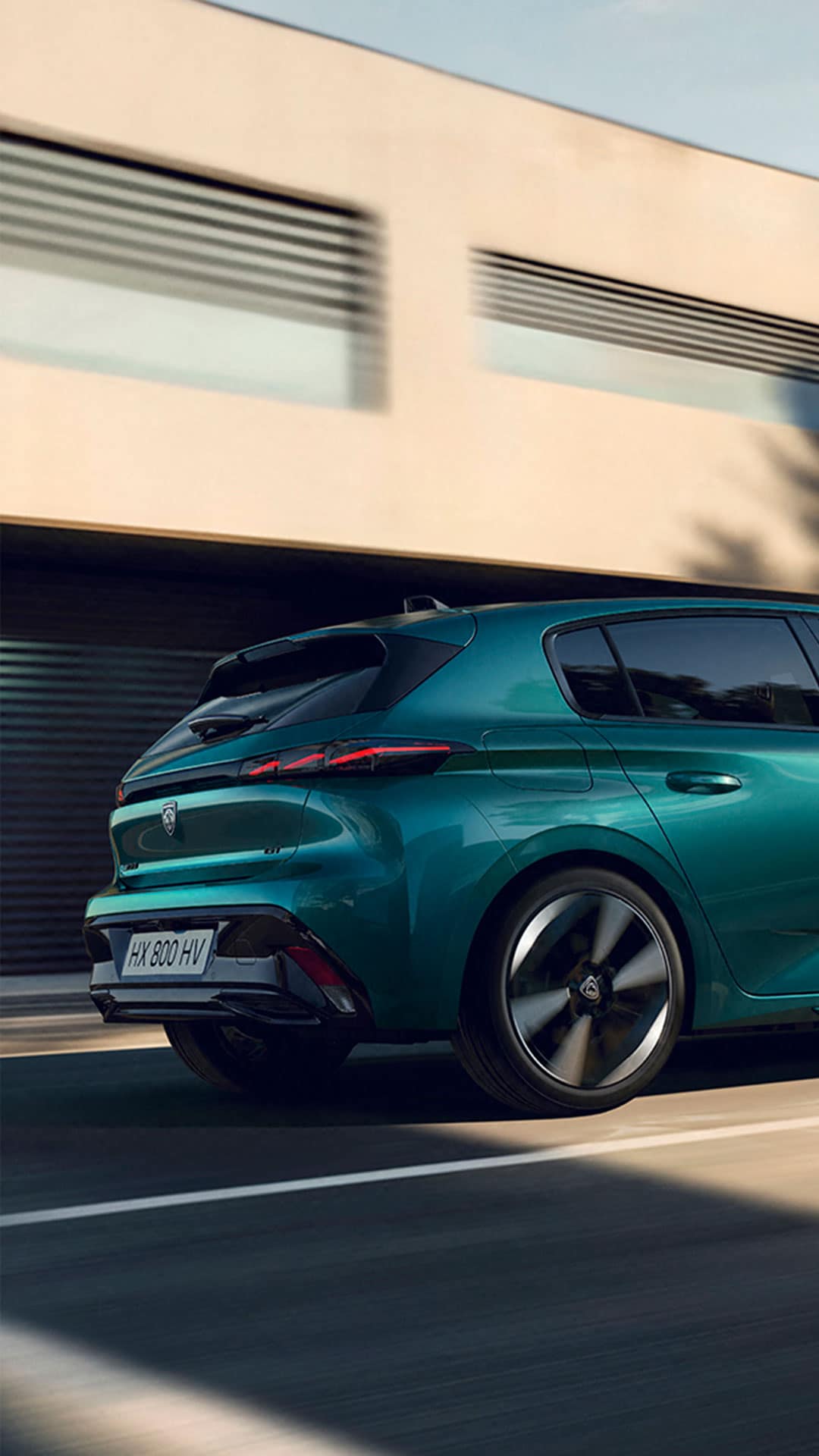 Nieuwe PEUGEOT E-308 achteraanzicht